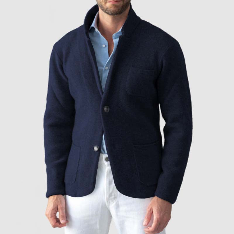 Veste Blazer Tricot Homme Nordisk Flair Slim Fit En Laine Mélangée Revers À Encoche Décontracté Chic Amawinc