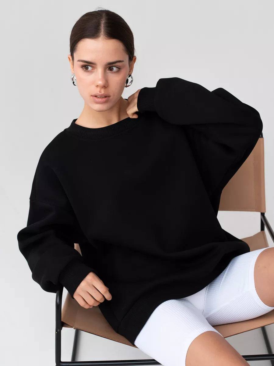 Damen lässiges Over-Sized Sweatshirt mit Oversized-Schnitt und weichen Baumwollmaterialien Amawinc