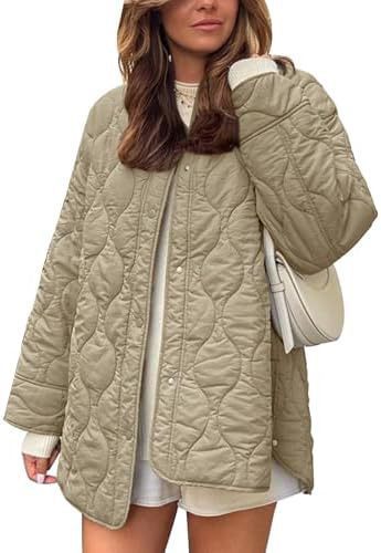 Damen Lässige Steppjacke mit praktischen Taschen und lässigem Schnitt Amawinc