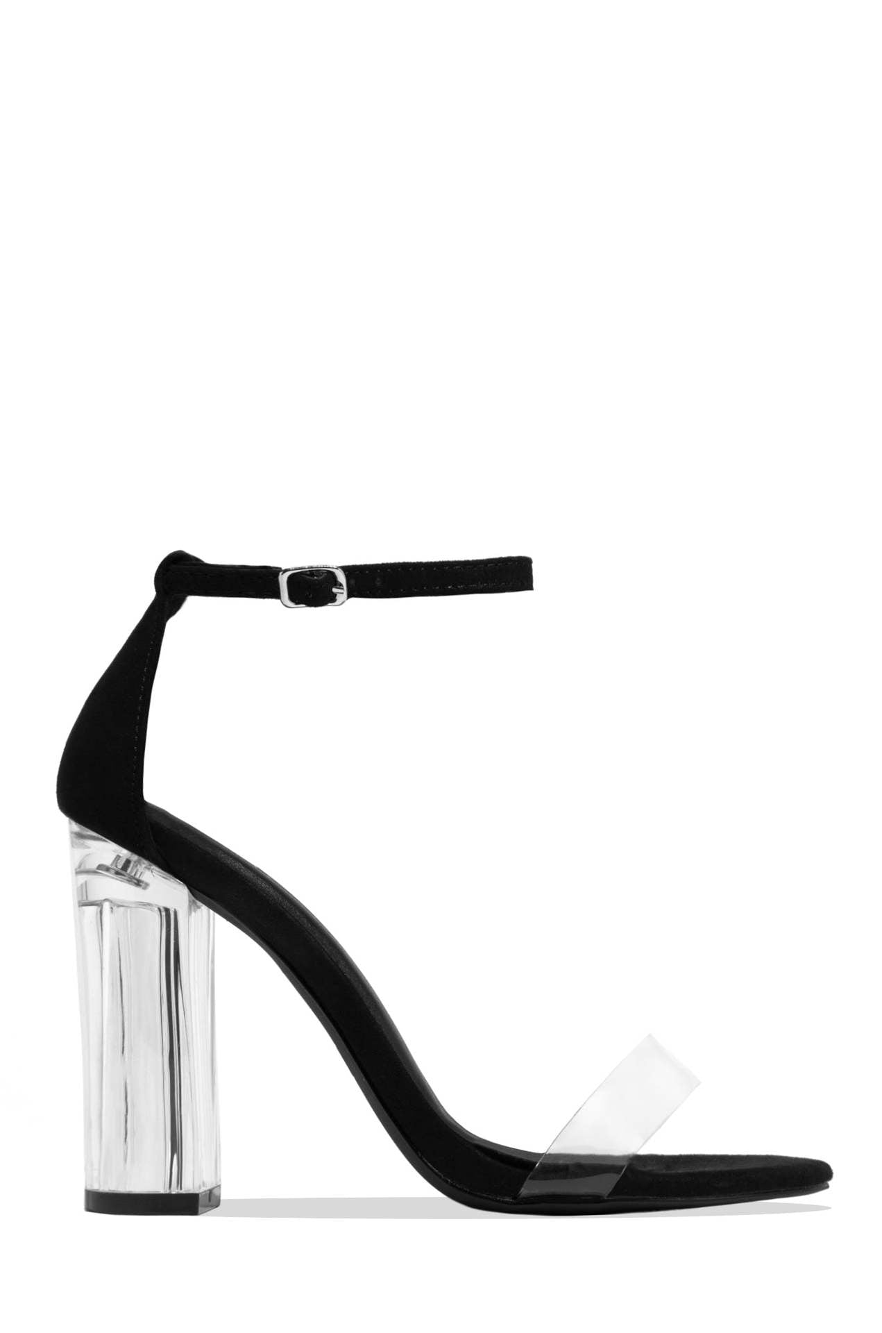 Damen elegante High Heel Sandalen mit transparentem Blockabsatz Amawinc