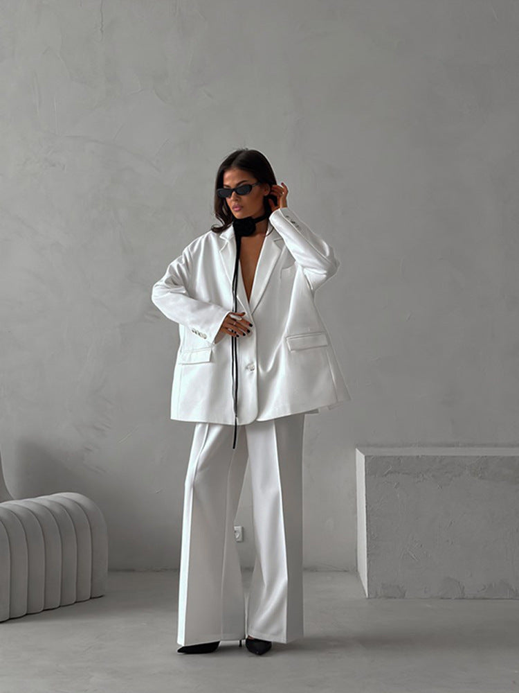 Damen elegantes Blazer-Set mit weitem Schnitt Amawinc