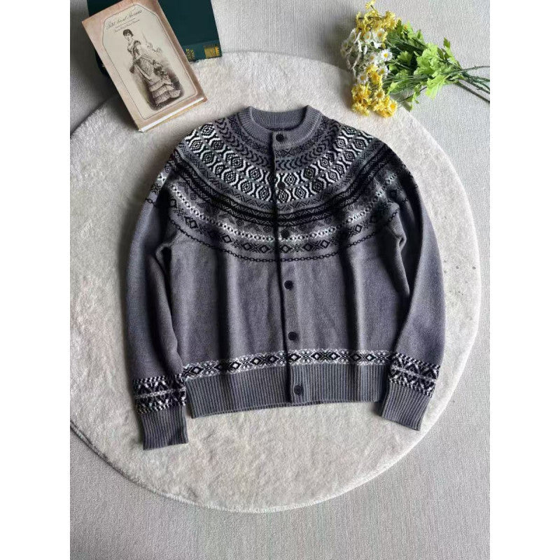 Damen Strickjacke mit Norweger-Muster Amawinc