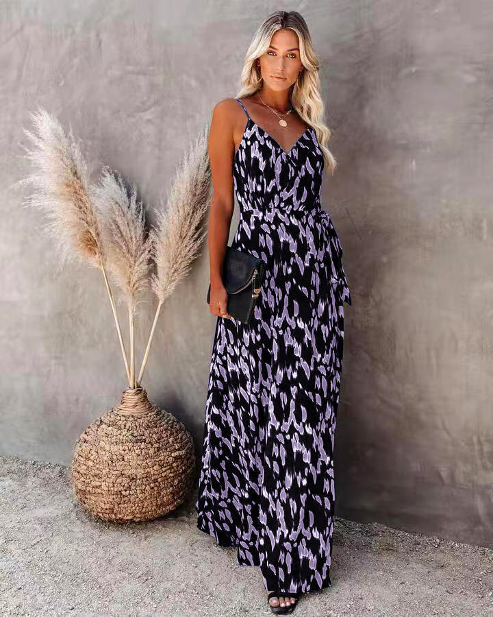 Neues Damen-Midikleid von Fudus mit Spaghettiträgern und Blumenmuster