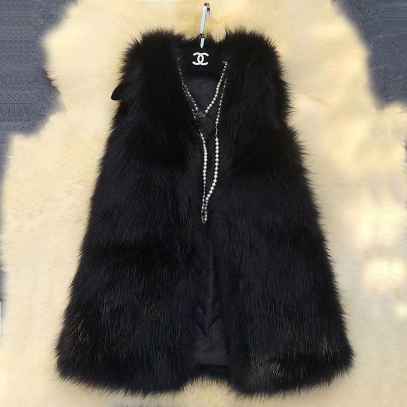 Damen Elegante Kunstpelzweste mit modischem Schnitt Amawinc