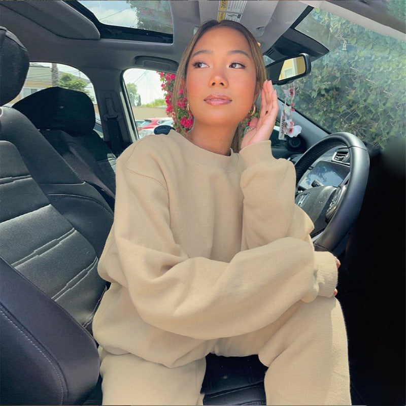 Damen angesagtes Oversized Loungewear-Set aus weichem Fleece Amawinc