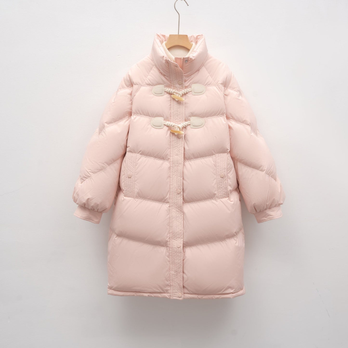 Damen modischer Langmantel mit eingearbeiteten Knöpfen und voluminösem Schnitt Amawinc