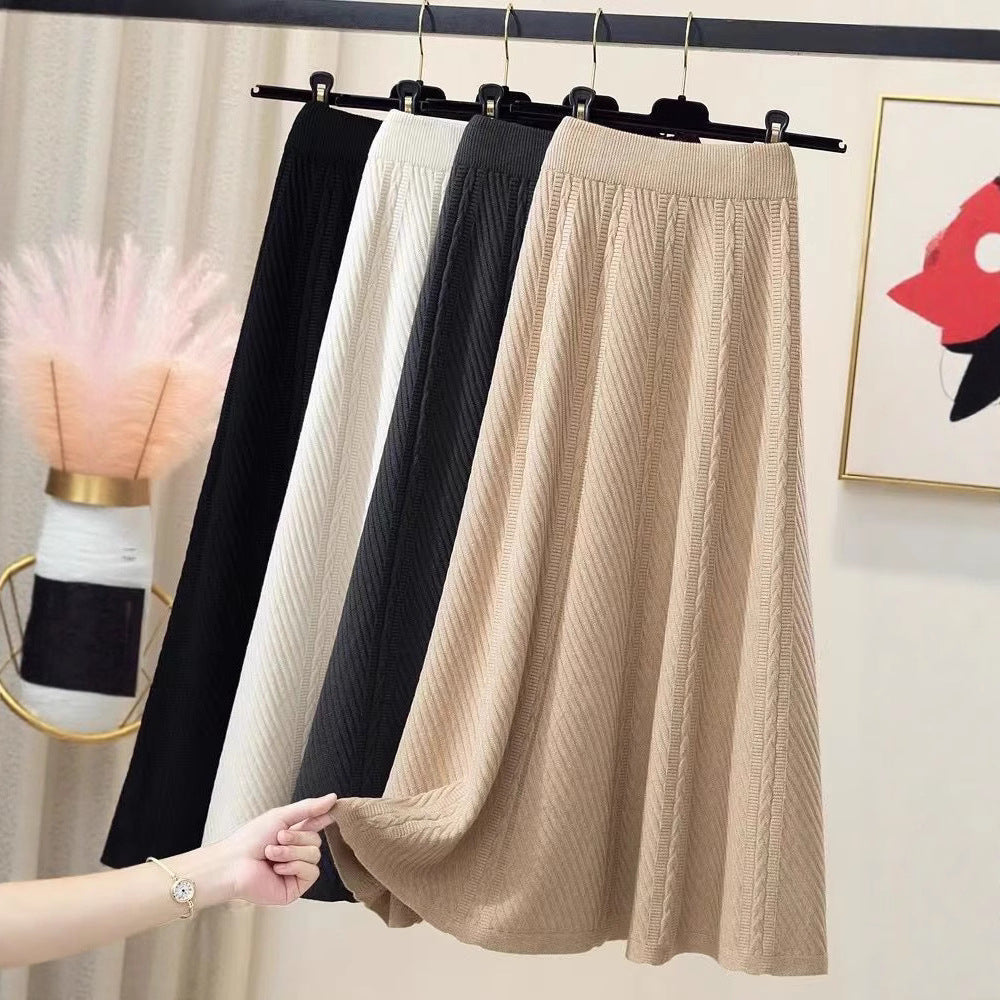 Damen Plissierter Midirock mit elastischem Bund und feiner Struktur Amawinc