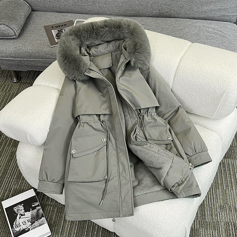 Damen Modischer Winterparka mit kuscheligem Innenfutter und praktischen Taschen Amawinc
