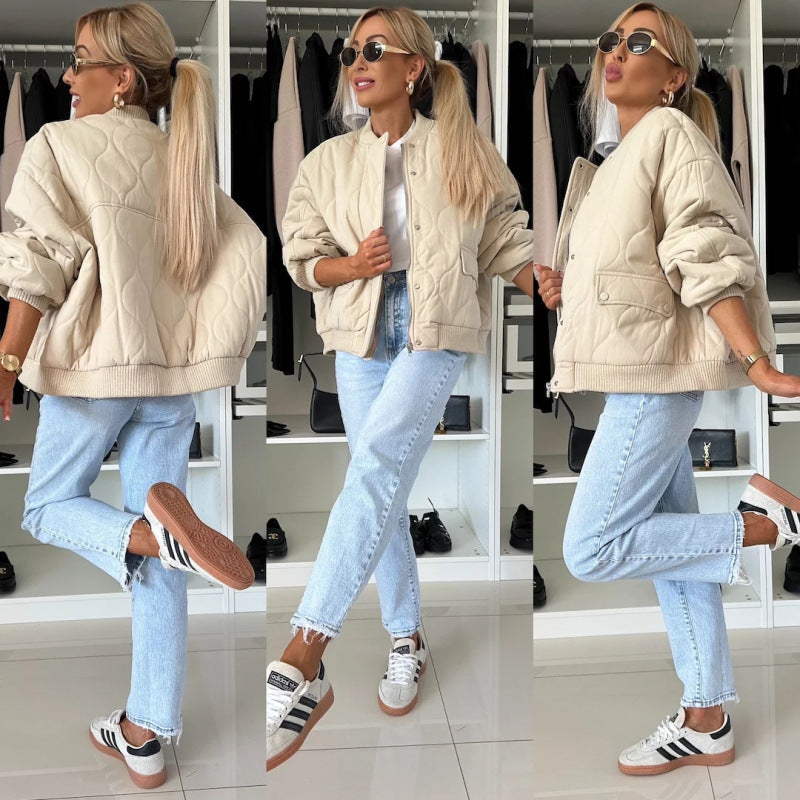 Damen wattierte Bomberjacke im sportlich-eleganten Stil Amawinc