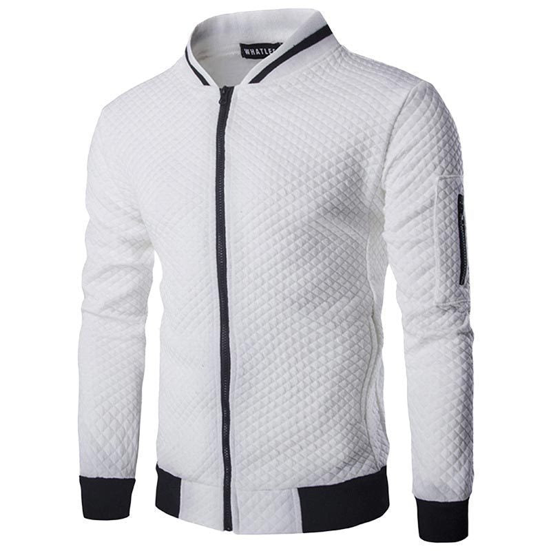 Veste Bomber Matelassée En Mélange Coton À Fermeture Éclair Devant Coupe Slim Et Bordures Côtelées