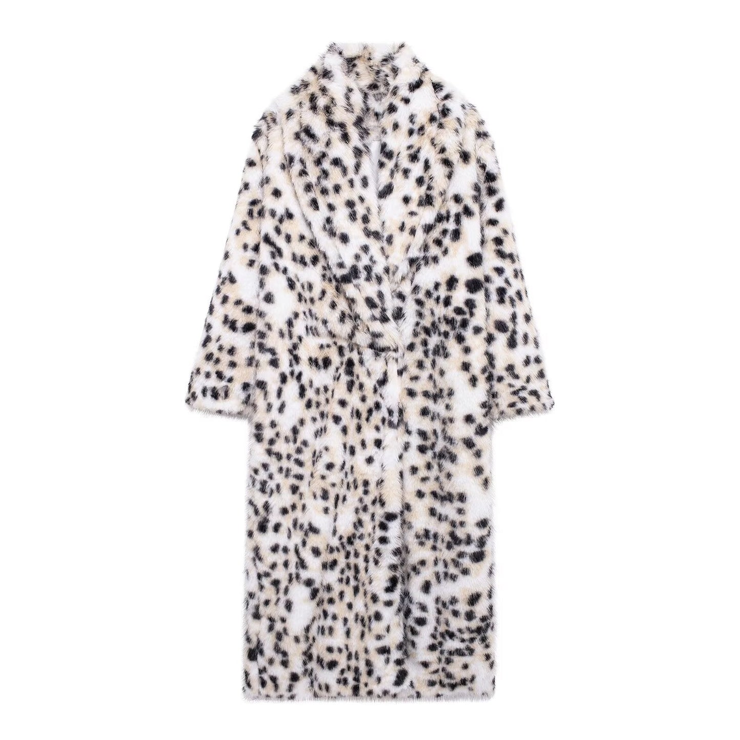 Damen Modische und warme Fleecejacke mit Leopardenmuster Amawinc