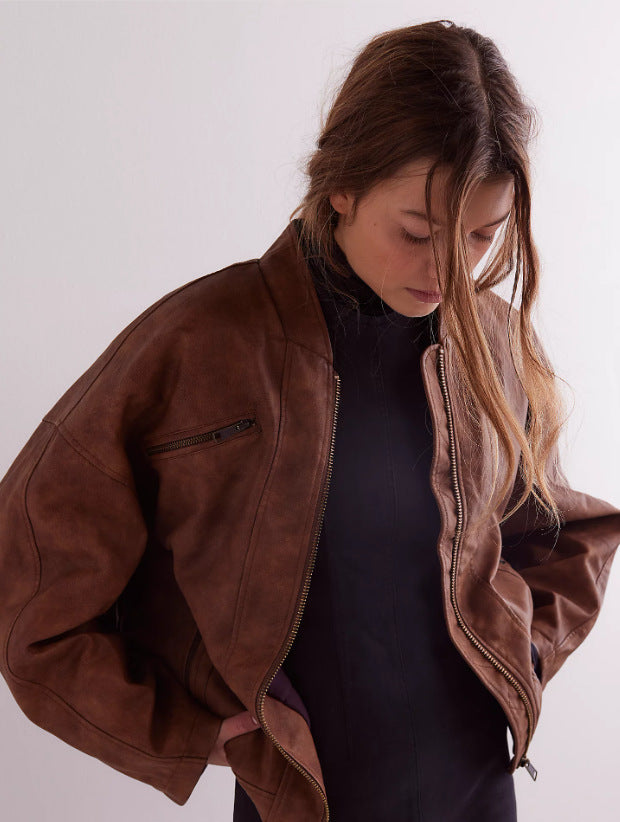 Damen Modische Echtjacke Amawinc