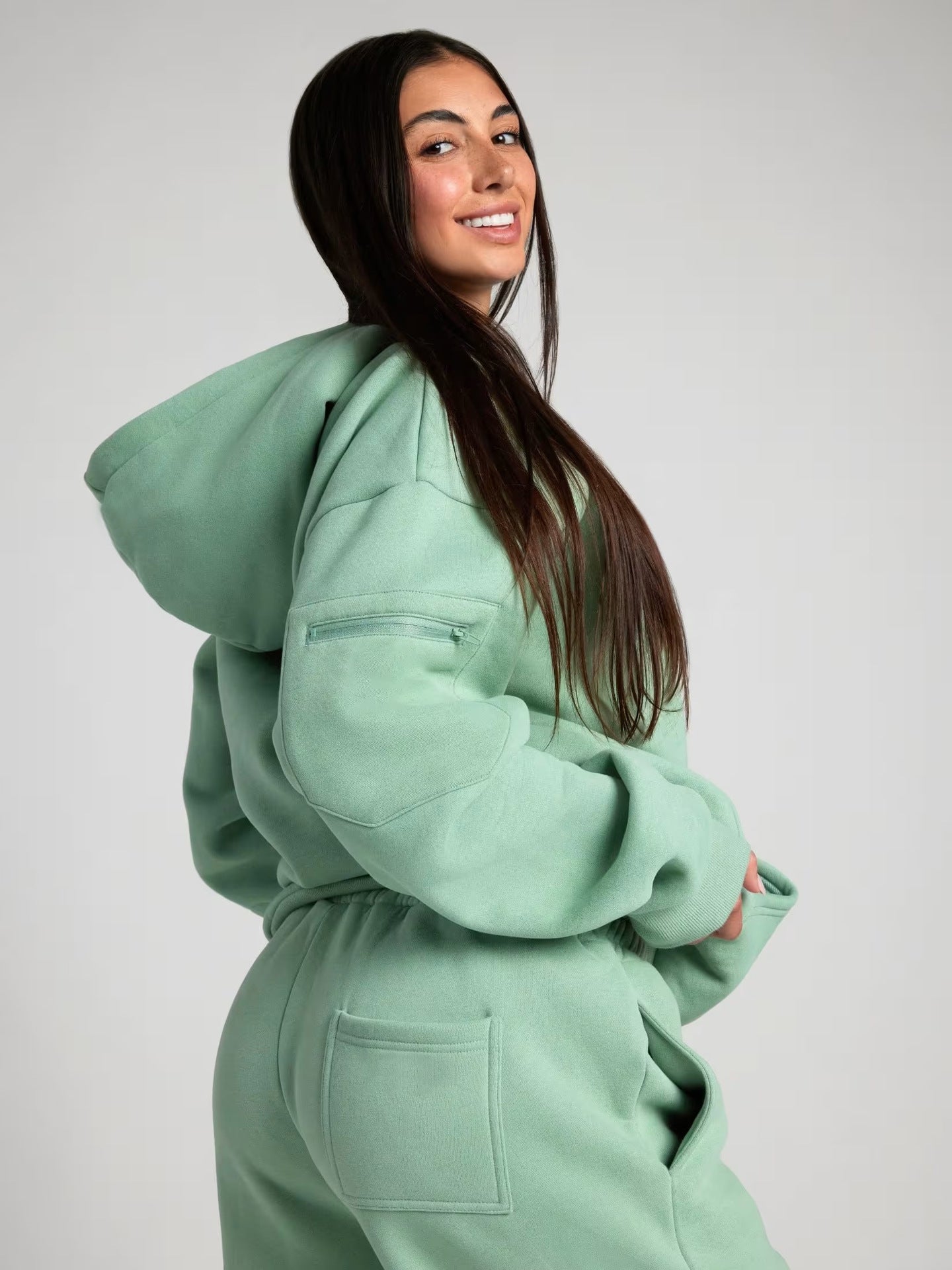 Damen entspannender Hoodie mit integrierter Schlafaugenmaske Amawinc