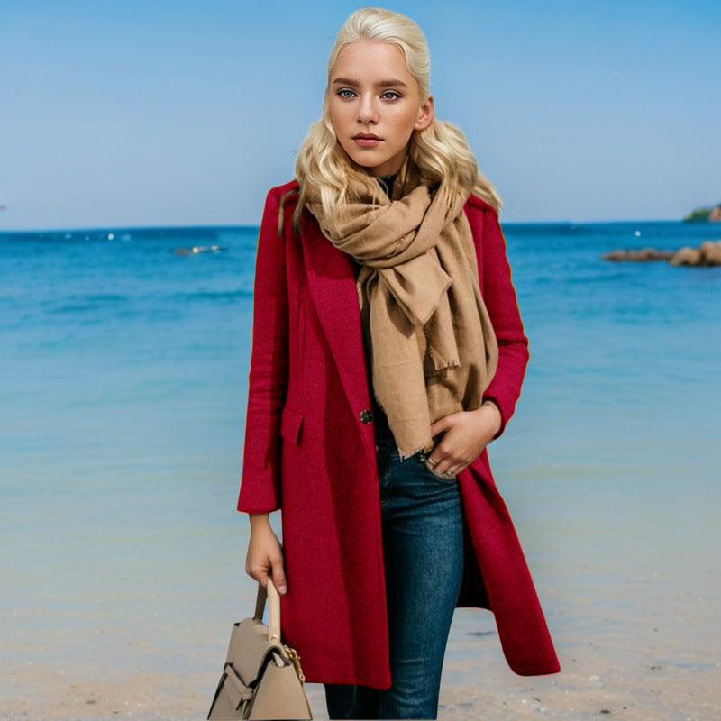 Damen Eleganter Trenchcoat mit Doppelknopfleiste und hochwertigem Material Amawinc