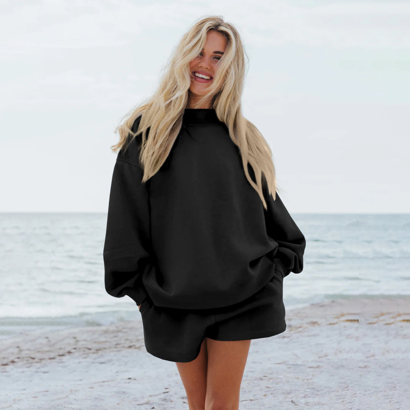 Damen Oversize-Sweatshirt mit Raglanärmeln Amawinc