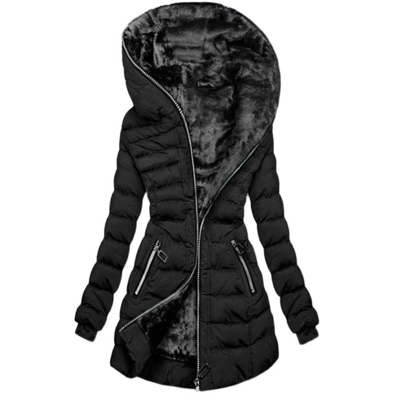 Damen Kapuzenjacke mit warmem Innenfutter Amawinc