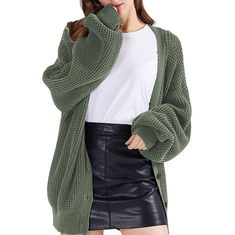 Damen Grober Strickcardigan mit offenem Design und lässigem Schnitt Amawinc