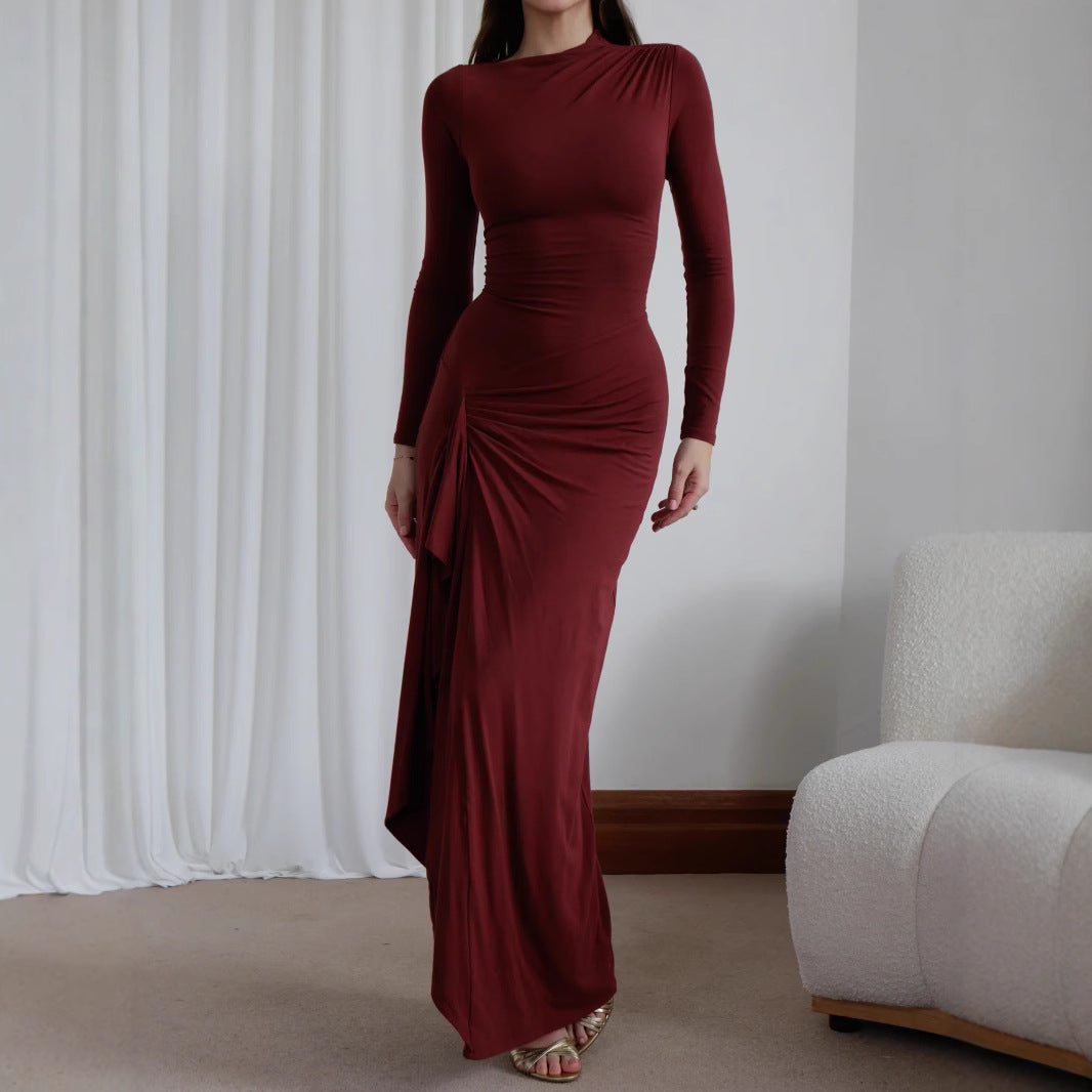 Damenkleid Laura: Asymmetrisch, langärmelig