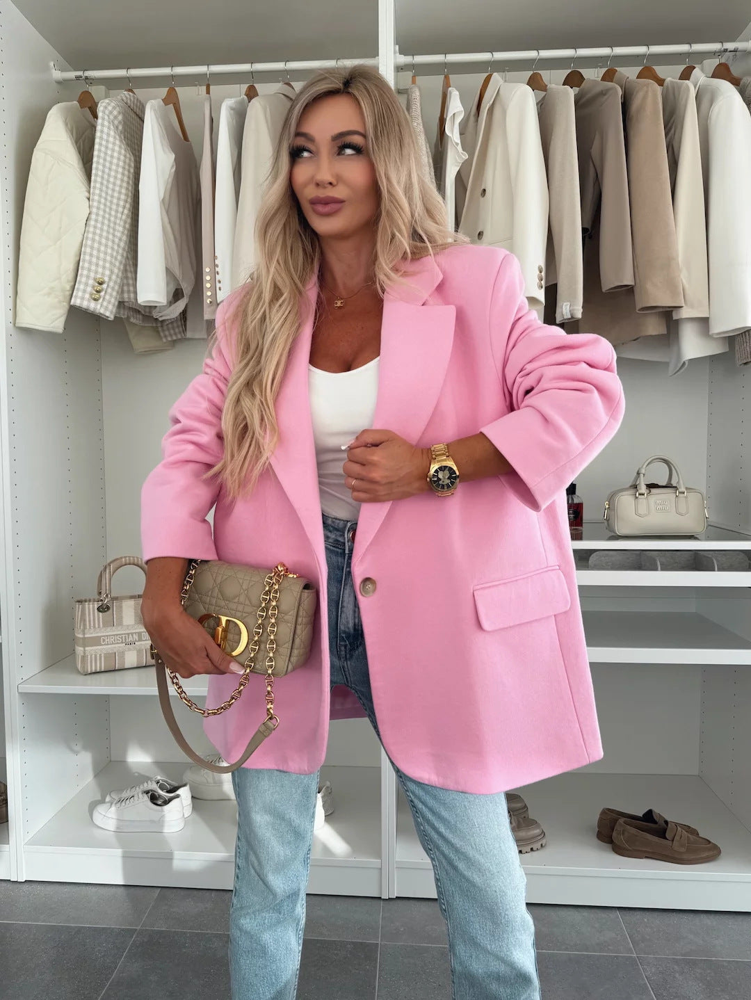 Damen lässiger Oversized Blazer Amawinc