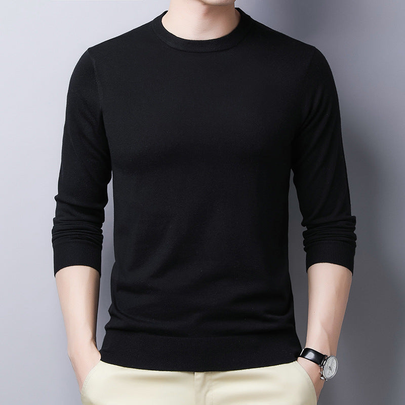 T Shirt Homme Manche Longue Slim Fit En Mélange Soie Laine Avec Col Et Poignets Côtes Nordisk Flair