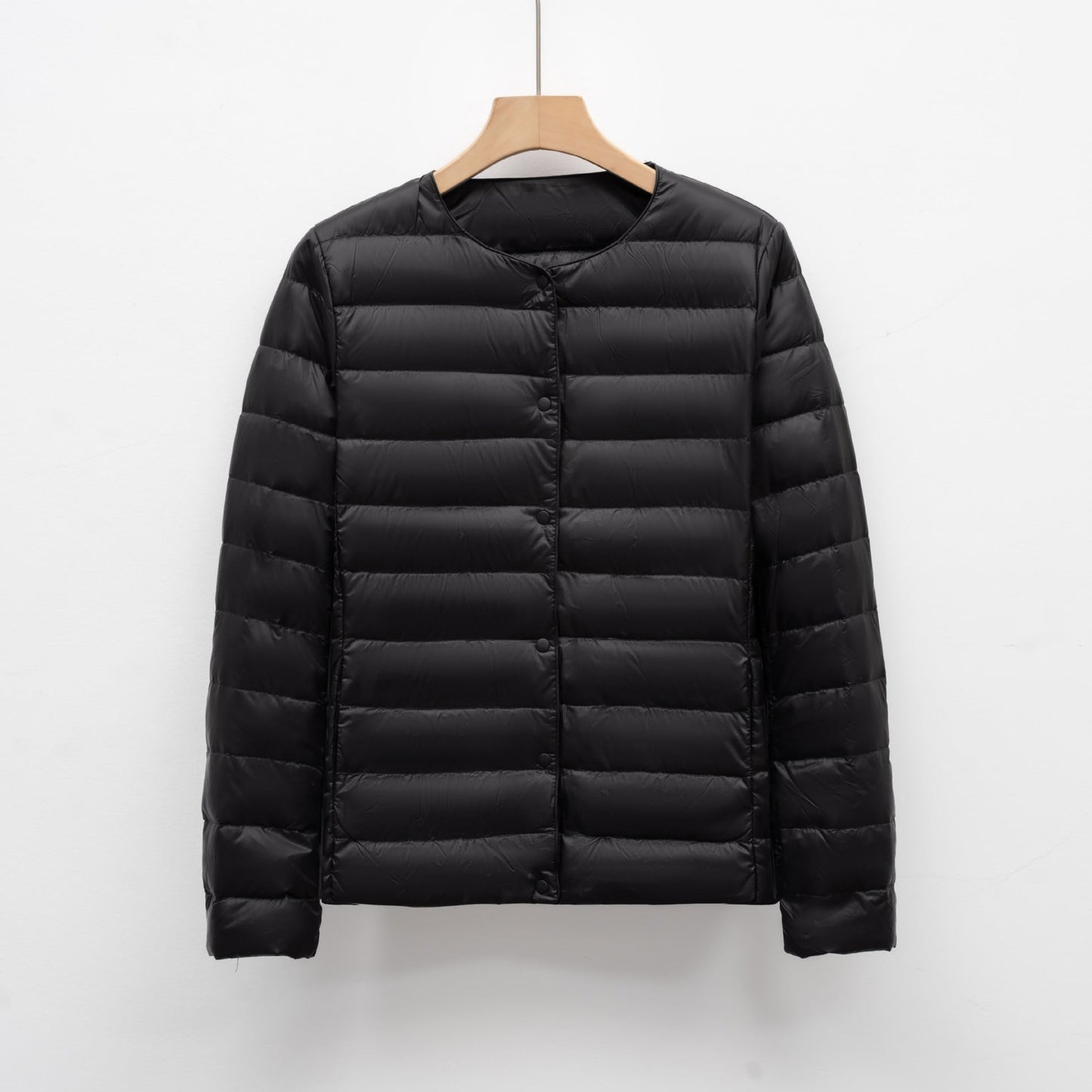 Veste Femme Duvet Slim Fit Quiltée Léger Ouverture À Pressions Longueur Hanche Moderne