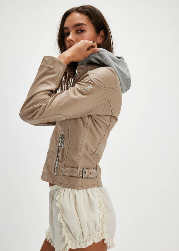 Damen stylische jacke mit abnehmbarer Kapuze Amawinc