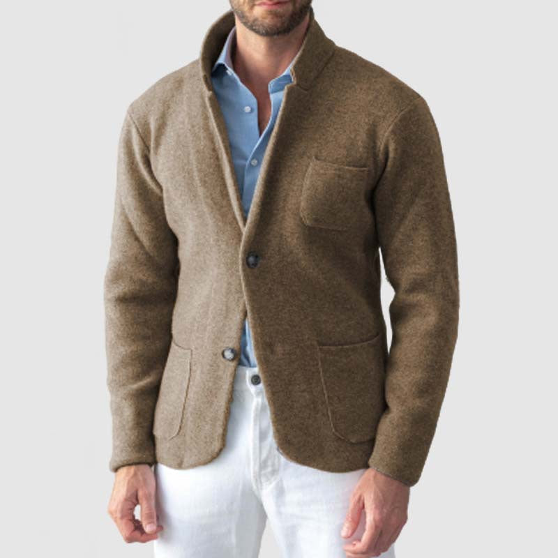 Veste Blazer Tricot Homme Nordisk Flair Slim Fit En Laine Mélangée Revers À Encoche Décontracté Chic Amawinc