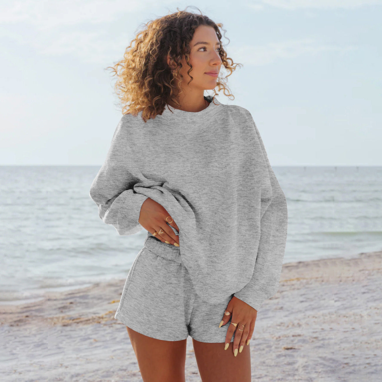 Damen Oversize-Sweatshirt mit Raglanärmeln Amawinc
