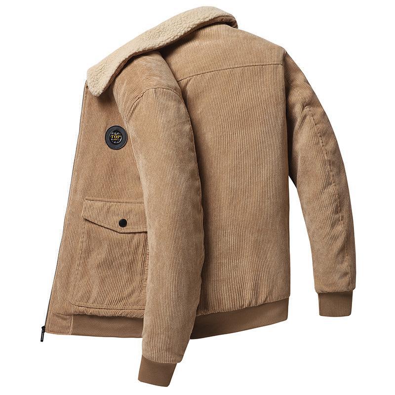 Veste Homme En Velours Côtelé Doublure En Laine Coupe Ample Bouton Devant Poches À Rabat Nordisk Flair Amawinc