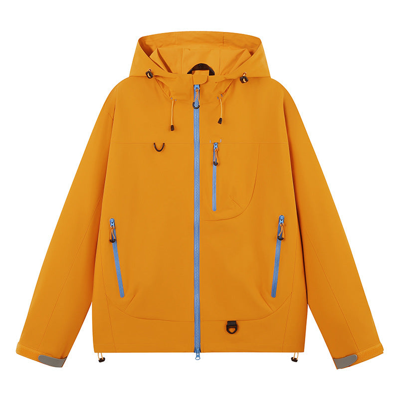 Damen wasserabweisende Outdoor-Jacke mit verstellbarem Kapuzenkragen Amawinc