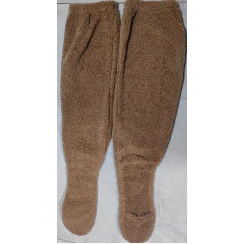 Damen Kuschelige Overknee-Socken aus weichem Fleece Amawinc