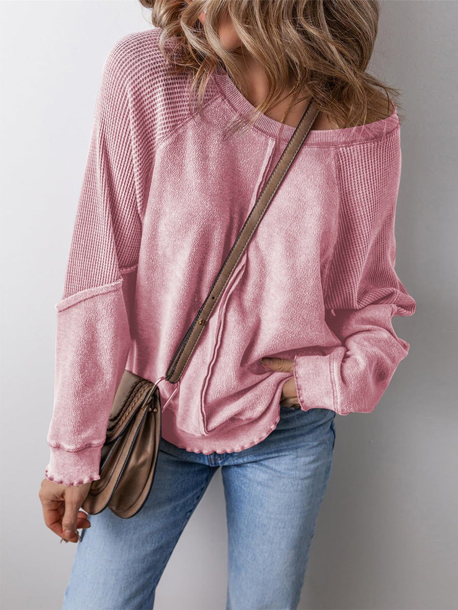 Damen lässiger Pullover mit weitem Ausschnitt Amawinc