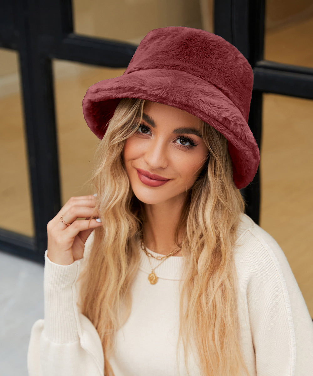Damen Kuschelhut aus weichem Plüsch Amawinc