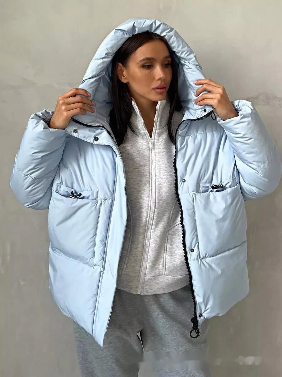 Damen Sportliche Winterjacke mit hohem Kragen und praktischen Taschen Amawinc