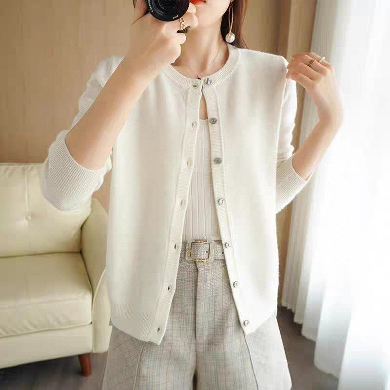 Cardigan Femme Coupe Décontractée En Maille Douce BoutonnageDevant Bord Côtelé Nordisk Flair
