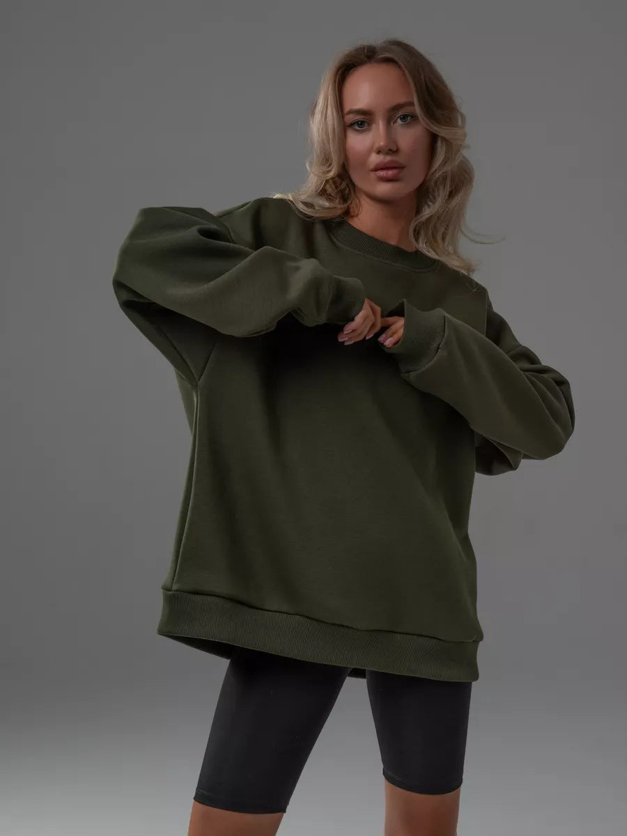 Damen lässiges Over-Sized Sweatshirt mit Oversized-Schnitt und weichen Baumwollmaterialien Amawinc