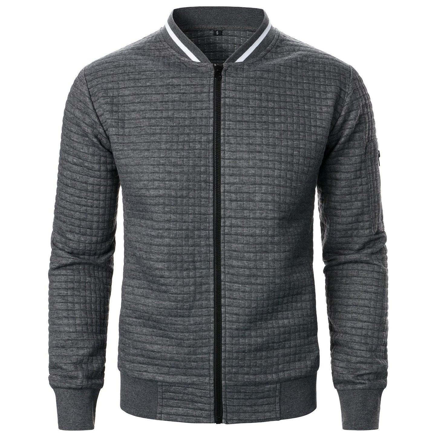 Amawinc Veste Bomber Matelassée Pour Homme Avec Fermeture Éclair Col Côtelés Poignets Coupe Regular PrintempsAutomne