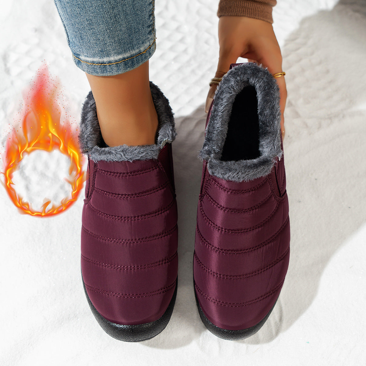 Damen Komfortable Winterboots mit kuscheligem Futter und rutschfester Sohle Amawinc