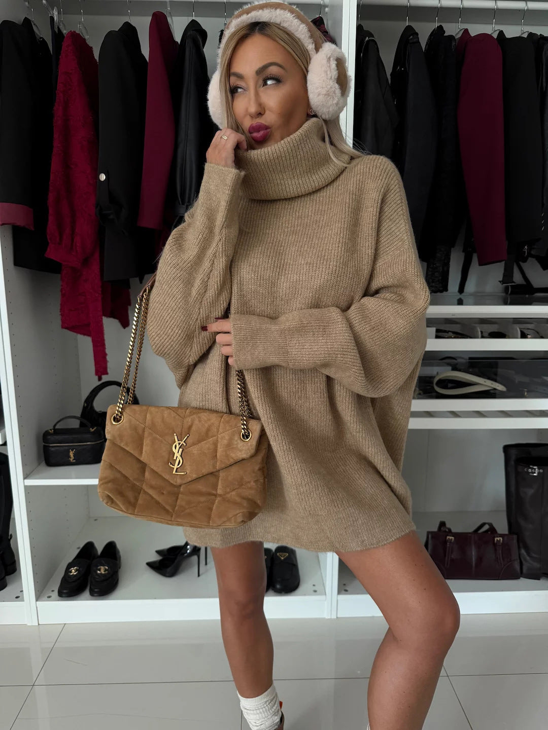 Damen kuscheliger Oversized Pullover Amawinc