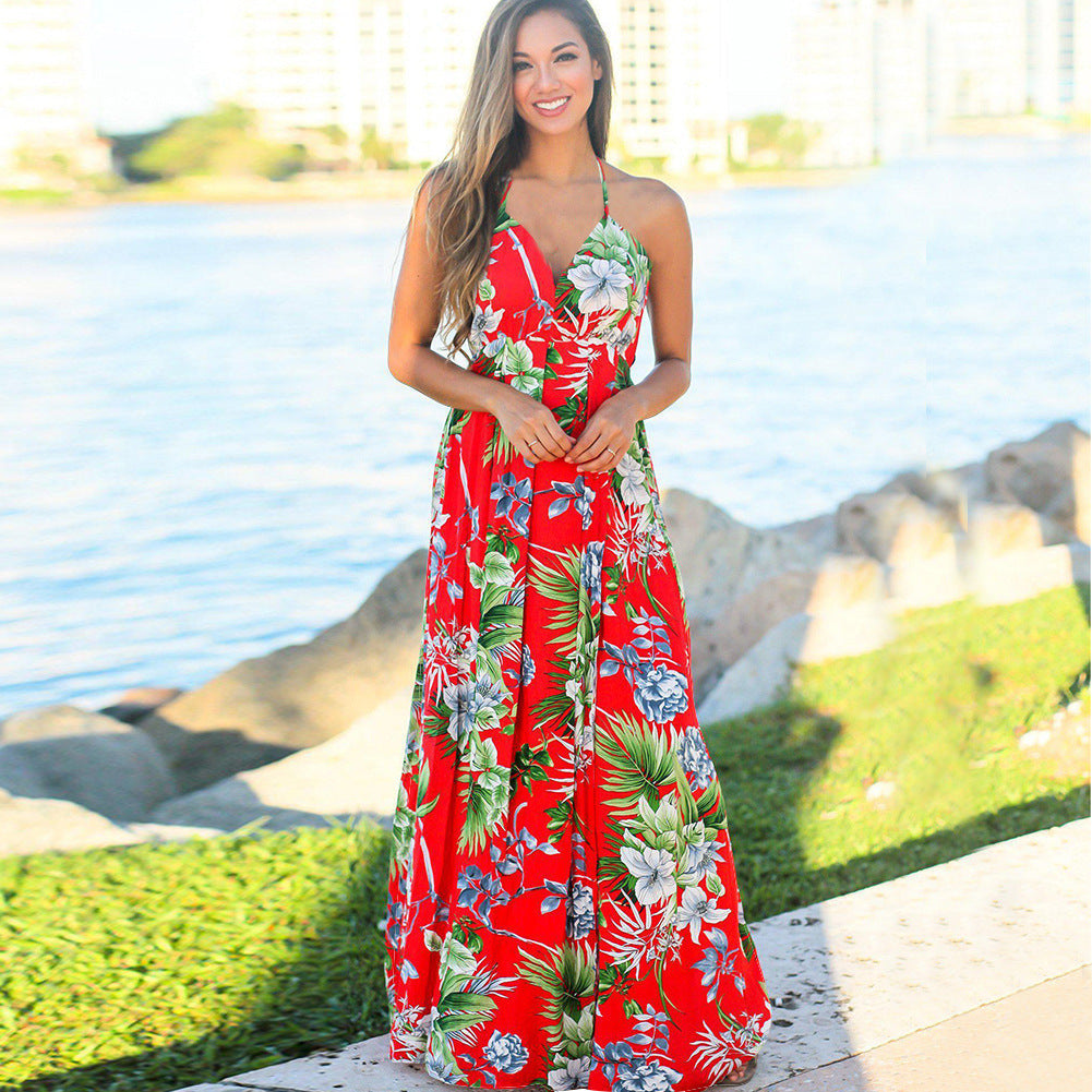 Fudus Modisches Sommer-Strandkleid mit Druck