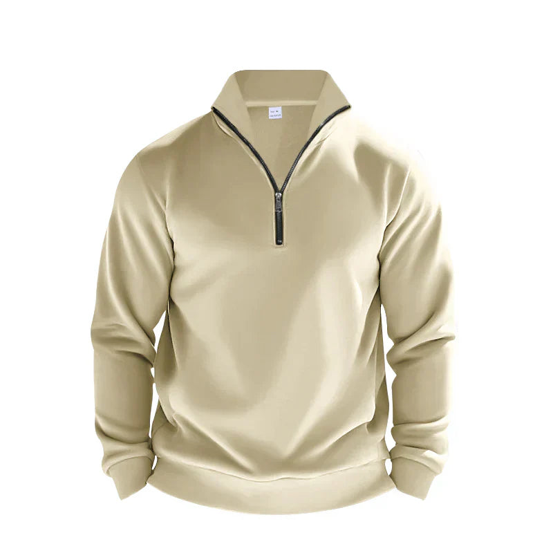 Pull Demi Zip Pour Homme En Tricot Brossé Confort Décontracté Avec Col Montant Nordisk Flair