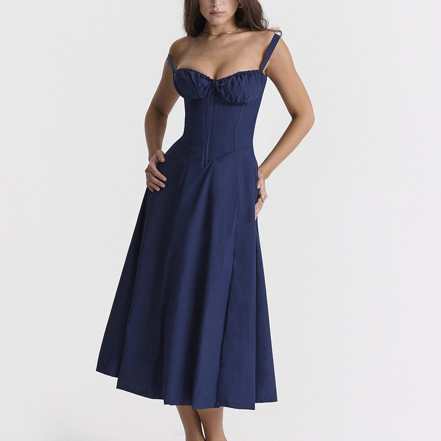Robe Midi Sans Manches Effet Wrap Avec Fente Élevée Imprimé Floral Léger Pour L'Été Confortable