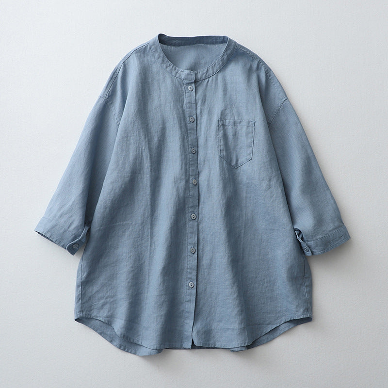 Chemise Femme Oversize Manches Trois Quarts Fibres Naturelles Design Minimaliste Nordisk Flair
