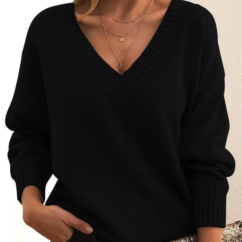 Avery Pull Encolure V Décontracté Tricot Doux Pour Automne Hiver Confort Quotidien Pour Femme
