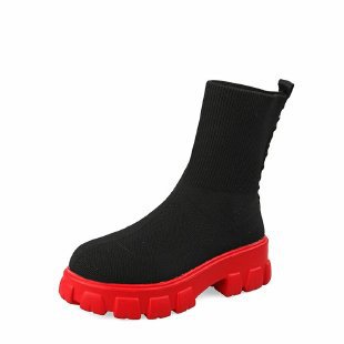 Damen trendige Stiefel mit hohem Schaft und robustem Plateau Amawinc