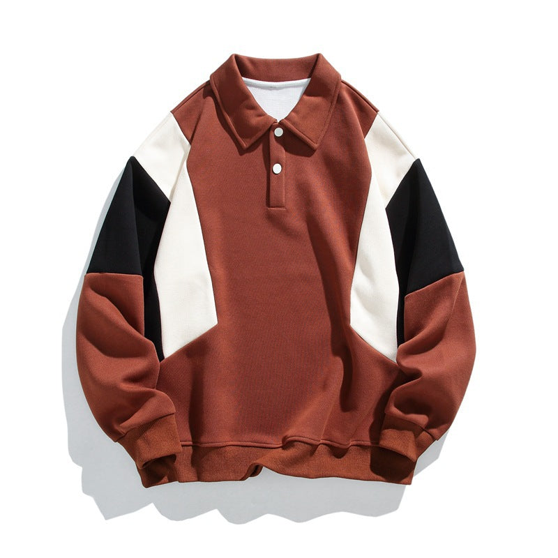 Damen modischer Polo-Pullover mit angesagten Farbkontrasten Amawinc