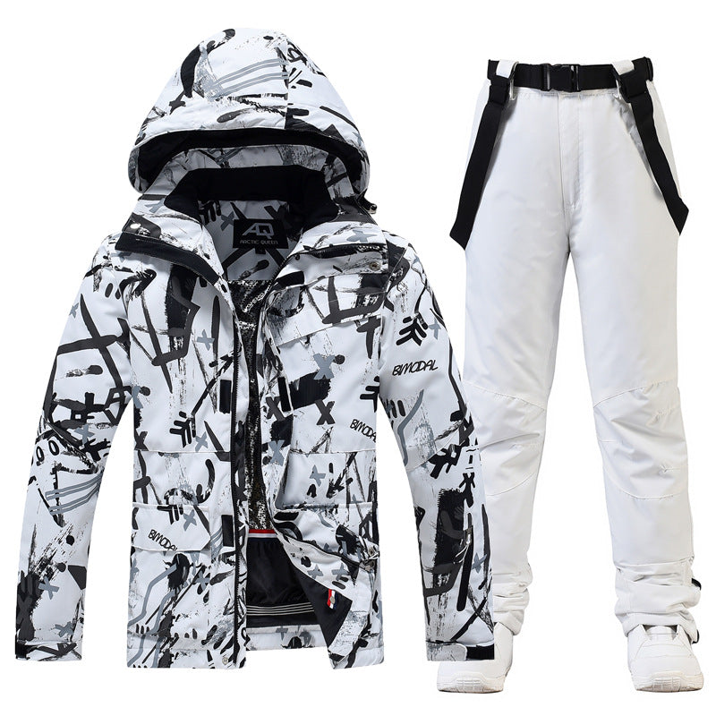 Combinaison De Ski Pour Homme À Capuche Avec Salopette Et Bretelles Coupe Décontractée Et Imperméable Pour Hiver