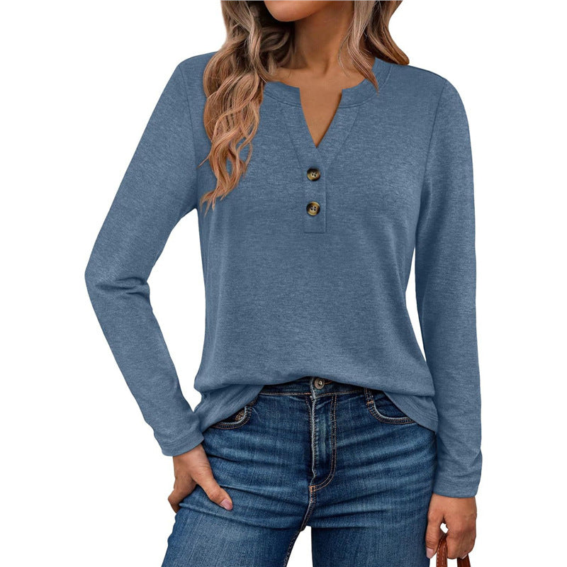 Damen Langarmshirt mit Knopfdetails Amawinc