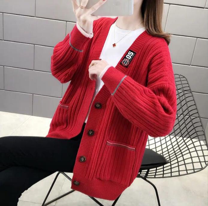 Damen Strickjacke mit strukturiertem Rippmuster und praktischen Taschen Amawinc