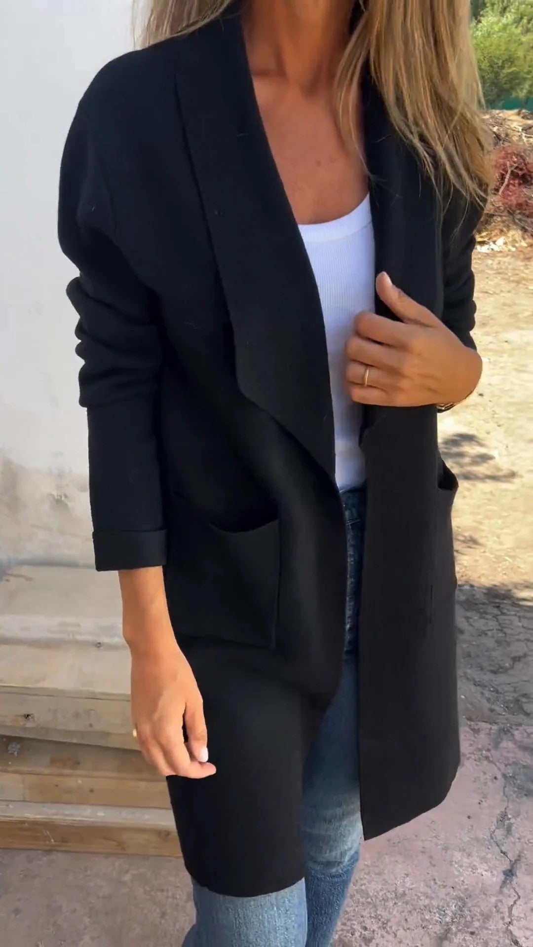 Damen eleganter Cardigan mit weichem Material und lässigem Schnitt Amawinc